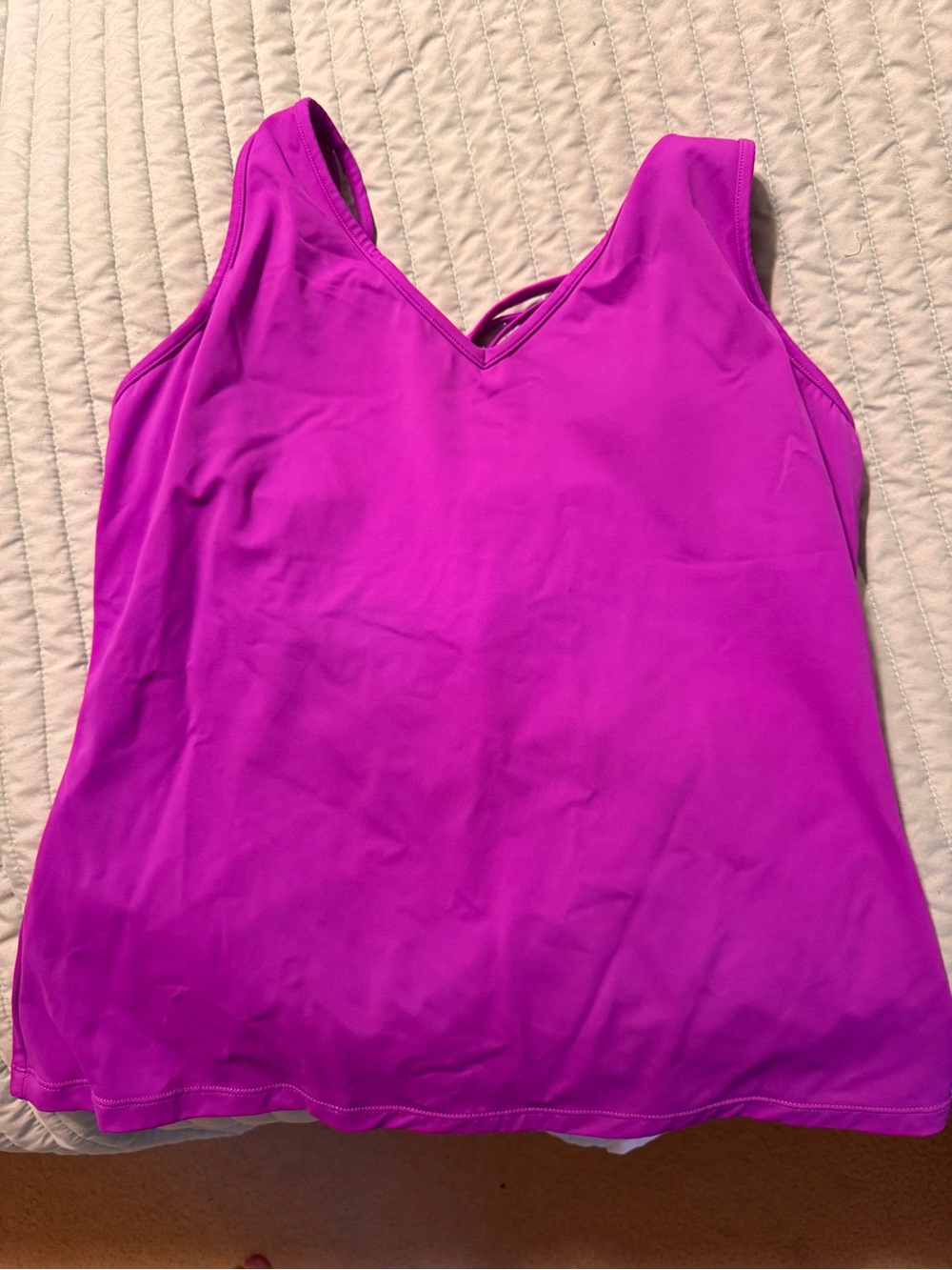 KIAVA V-Neck Tank Top in Vibrant Magenta